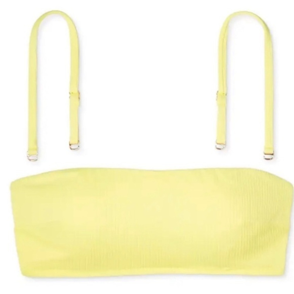 New Shade & Shore Yellow Bandeau Convertible Bikini Top Size 36C NWT